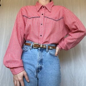Vintage JC Penny Gingham button up